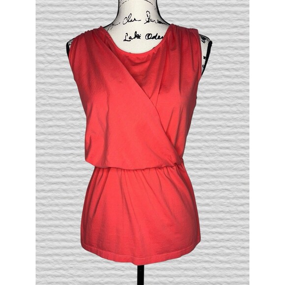 Sundance Crossover Sleeveless Blouse Womens MED Peach Draped Front Tank Top Boho - Picture 1 of 6